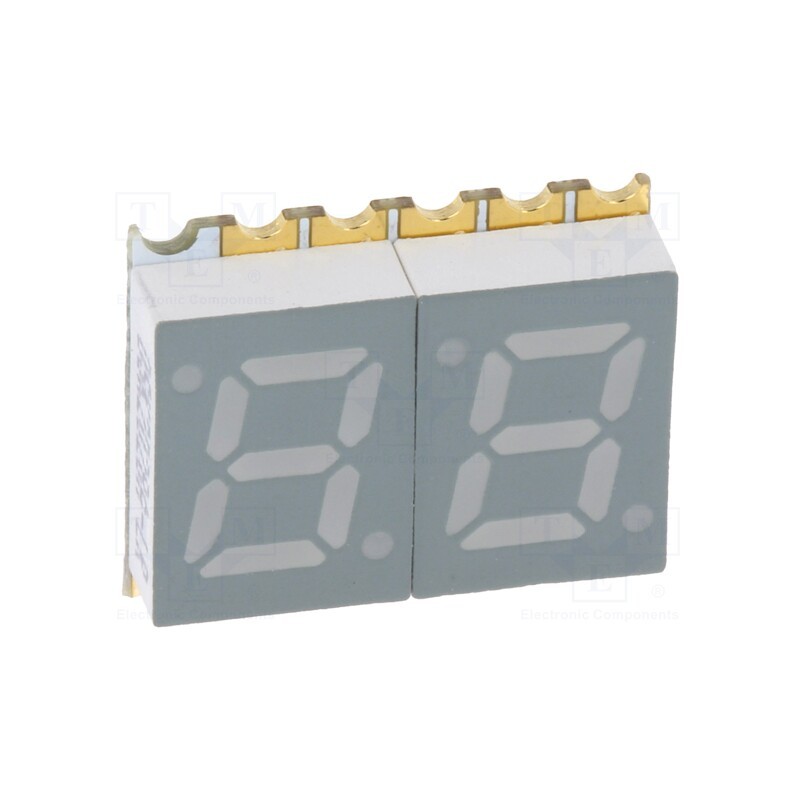 10 pcs : OSK2028A-LR - Display: LED, 7-segment, 7mm, 0.28', No.char: 2, red, 2÷10mcd, SMD