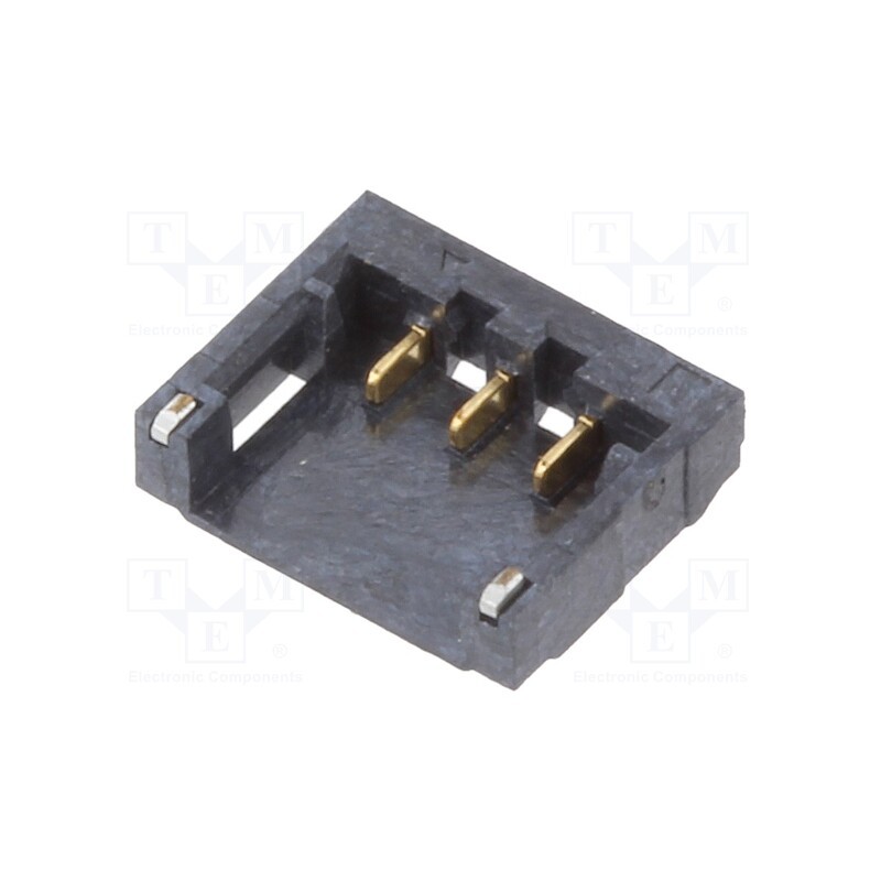 10 pcs : 12SH-A4-03-GS-SMT-BK - Socket, wire-board, male, 1.2mm, PIN: 3, SMT, on PCBs, -25÷85°C, 50V