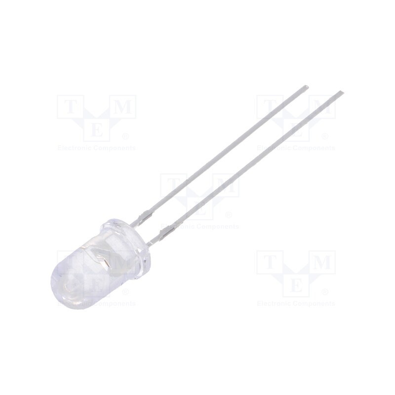10 pcs : OS5OKP5111A - LED, 5mm, orange, 22000÷25000mcd, 15°, Front: convex, 1.8÷2.6V