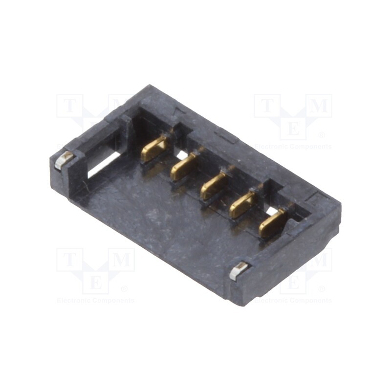 10 pcs : 12SH-A4-05-GS-SMT-BK - Socket, wire-board, male, 1.2mm, PIN: 5, SMT, on PCBs, -25÷85°C, 50V