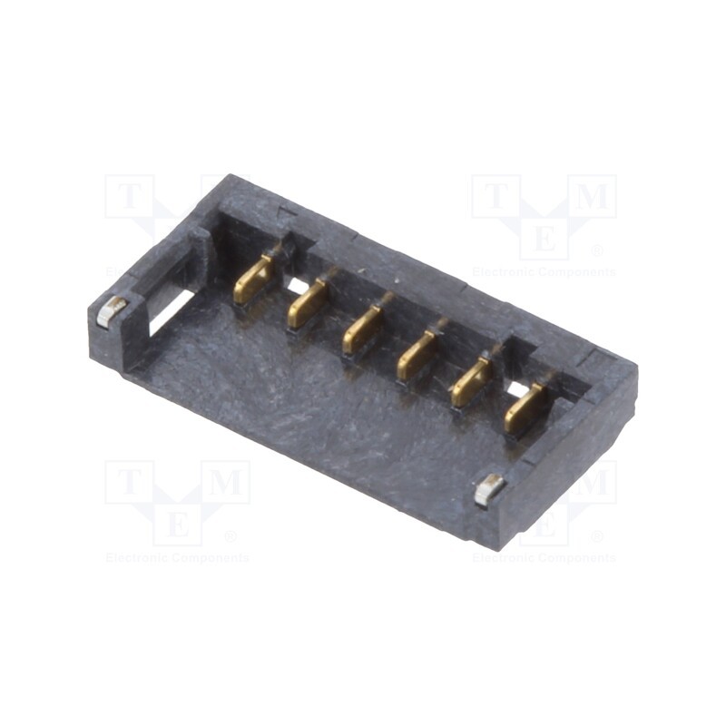 10 pcs : 12SH-A4-06-GS-SMT-BK - Socket, wire-board, male, 1.2mm, PIN: 6, SMT, on PCBs, -25÷85°C, 50V
