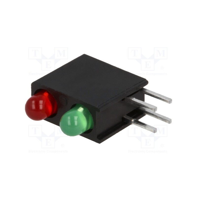 10 pcs : L-934MD/1LI1LGD - LED, in housing, red/green, 3mm, No.of diodes: 2, 20mA, 40°