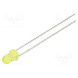10 pcs : OSY53133A-VV - LED, 3mm, yellow, 2180mcd, 30°, Front: convex, 2.5÷15V, No.of term: 2