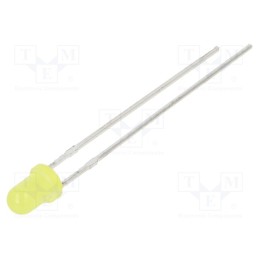 10 pcs : OSY53144A-VV - LED, 3mm, yellow, 400mcd, 40°, Front: convex, 2.5÷15V, No.of term: 2