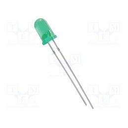 10 pcs : NTE3024 - LED, 5mm, green-yellow, 45÷55mcd, 35°, Front: convex, 2.2÷2.6V