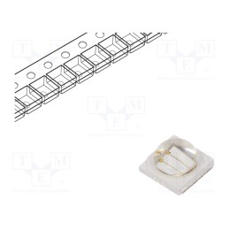 10 pcs : PK2N-3LDE-HSD - Power LED, royal blue, 130°, 700mA, λd: 448÷458nm, Pmax: 3W, 3535