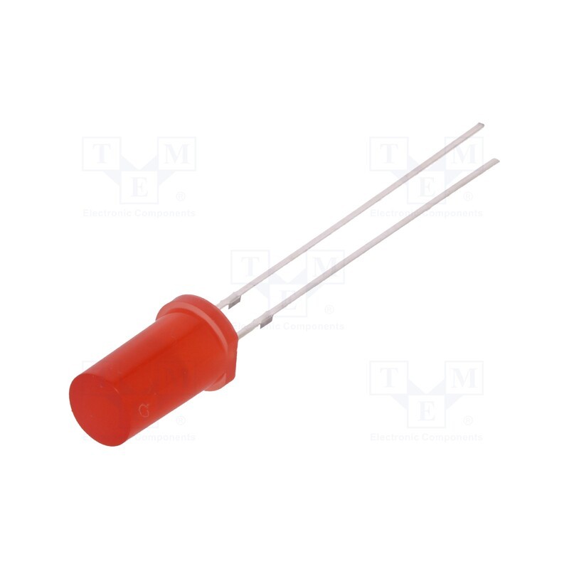 10 pcs : OSRRR25TK4A - LED, 5mm, red, 150÷220mcd, 180°, Front: flat, 1.8÷2.6V, No.of term: 2