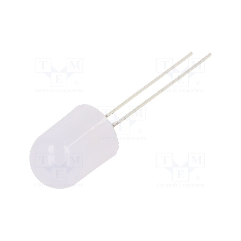 10 pcs : OSW5YKA132B - LED, 10mm, white cold, 750÷1120mcd, 30°, Front: flat, 2.8÷3.6V