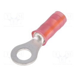 10 pcs : 1-320551-3 - Tip: ring, M4, Ø: 4.34mm, 0.5mm2, crimped, for cable, insulated, red