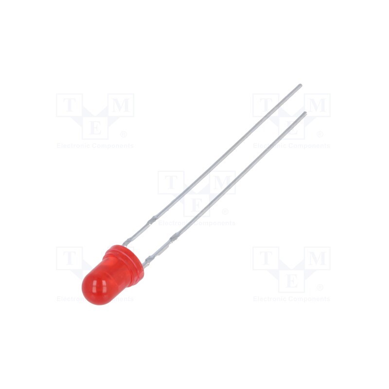 10 pcs : SLR-342VR3F - LED, 3mm, red, 5.6÷16mcd, 40°, Front: convex, 2V, No.of term: 2