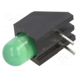 10 pcs : H178CGDL - LED, in housing, green, 5mm, No.of diodes: 1, 2mA, Lens: diffused