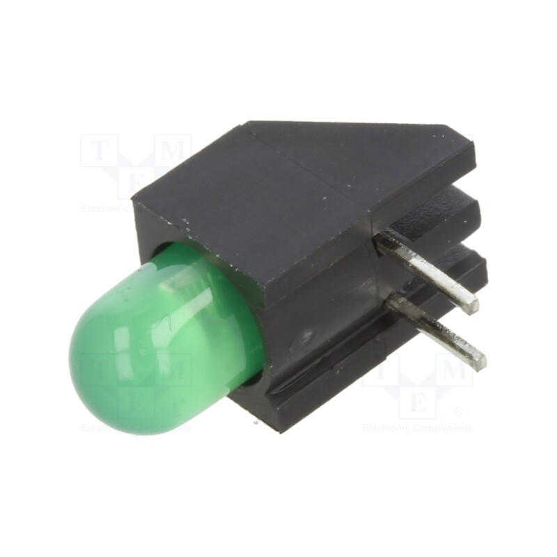 10 pcs : H178CGDL - LED, in housing, green, 5mm, No.of diodes: 1, 2mA, Lens: diffused
