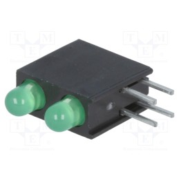 10 pcs : L-934EB/2GD - LED, in housing, green, 3mm, No.of diodes: 2, 20mA, 60°, 2.2÷2.5V