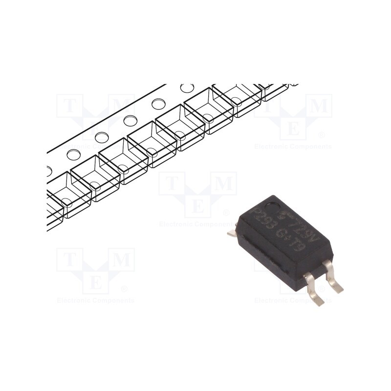 10 pcs : TLP293(V4-GHTL.E(T - Optocoupler, SMD, Ch: 1, OUT: transistor, Uinsul: 3.75kV, Uce: 80V
