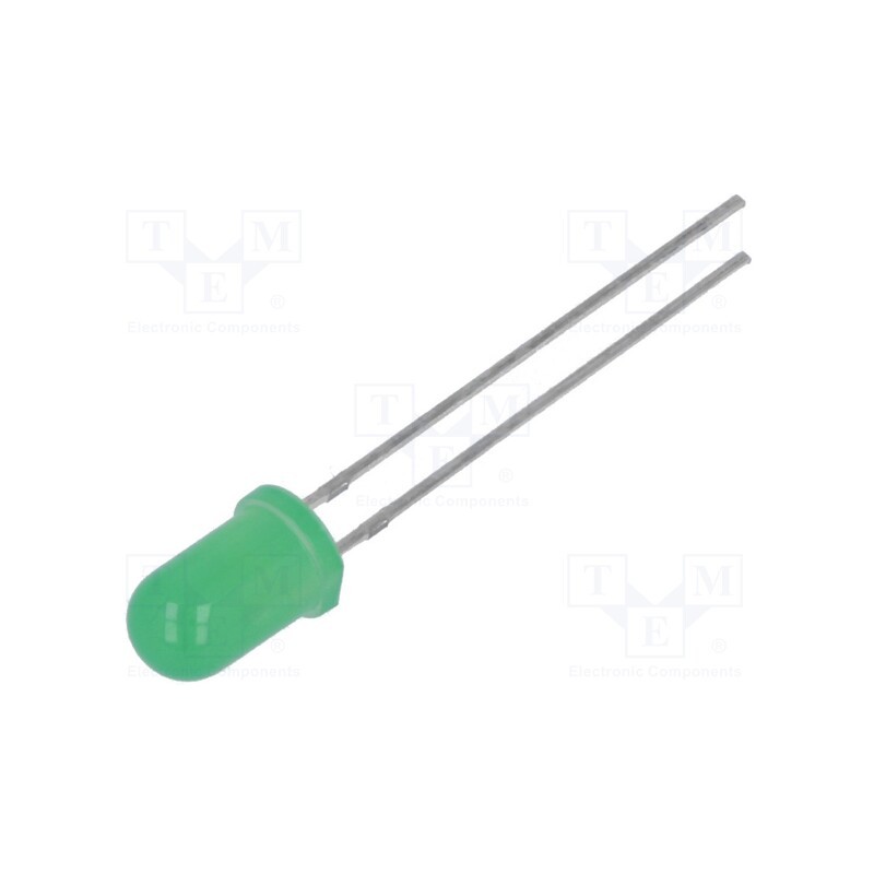10 pcs : OSG3DA5A34A - LED, 5mm, sea green, 3000÷4200mcd, 30°, Front: convex, 2.9÷3.6V