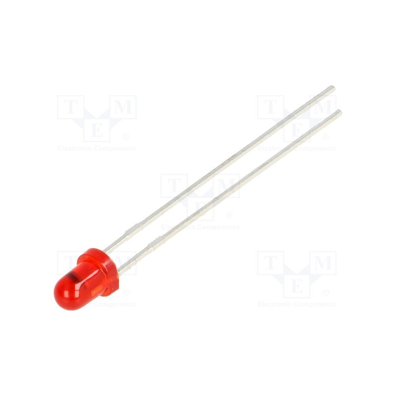 10 pcs : L-36BSRD-B - LED, 3mm, red, blinking, 10÷200mcd, 60°, 3.5÷14V, 22mA, Front: convex