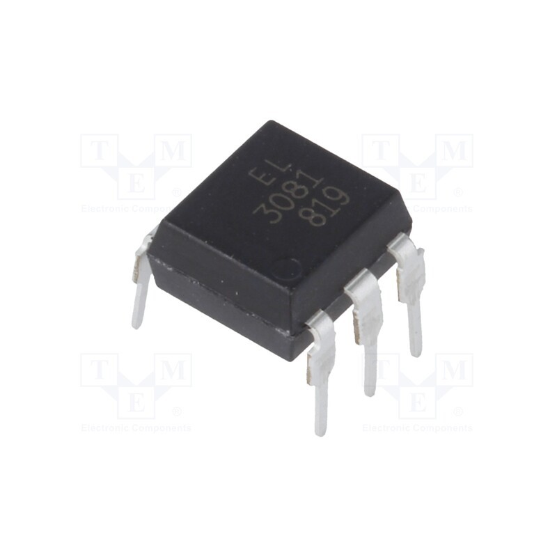 10 pcs : EL3081 - Optotriac, 5kV, zero voltage crossing driver, DIP6, Ch: 1, EL308X