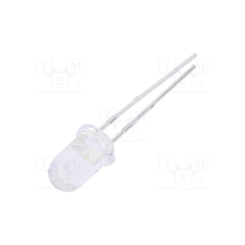 10 pcs : 334-15/T2C1-1WYB/EU - LED, 5mm, white cold, 14250÷28500mcd, 15°, Front: convex, 2.8÷3.6V