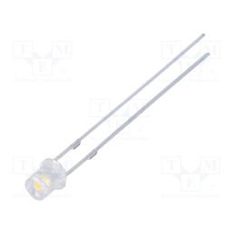 10 pcs : OSMMD234E1A - LED, 3mm, white warm, 1120÷1560mcd, 140°, Front: flat, 2.7÷3.4V