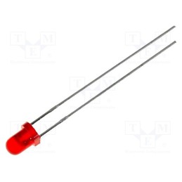 10 pcs : L-36BID - LED, 3mm, red, blinking, 12÷20mcd, 60°, 3.5÷14V, 22mA, Front: convex