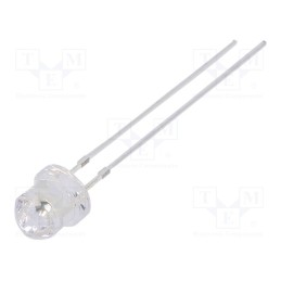 10 pcs : OSY5PAEDD1A-12V - LED, 4.85mm, yellow, 750÷1120mcd, Front: Diamond, 12V, Pitch: 2.54mm