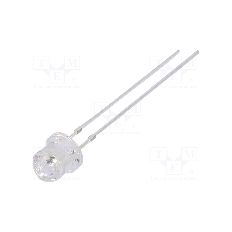 10 pcs : OSY5PAEDD1A-12V - LED, 4.85mm, yellow, 750÷1120mcd, Front: Diamond, 12V, Pitch: 2.54mm