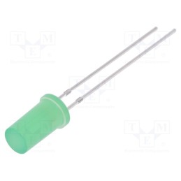 10 pcs : OSG5DA5TK4A - LED, 5mm, green, 500÷750mcd, 180°, Front: flat, 2.8÷3.6V