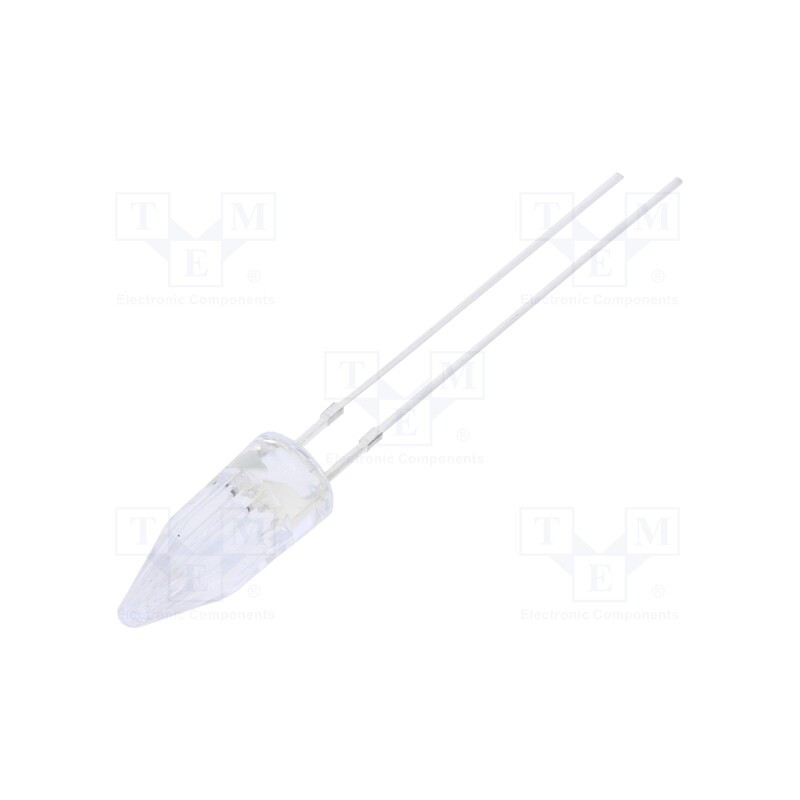 10 pcs : OSY5PA58A1B-12V - LED, 5mm, yellow, 500÷750mcd, 100°, Front: Rocket, 12V, No.of term: 2