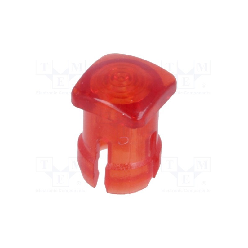 10 pcs : 8674 - LED lens, square, red, lowprofile, 3mm