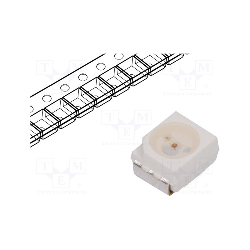 10 pcs : HSMY-A100-J00J1 - LED, SMD, 3528,PLCC2, yellow, 4.5÷12mcd, 3.5x2.8x1.9mm, 120°, 20mA