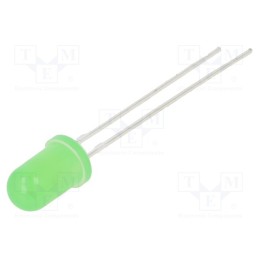 10 pcs : OSG55154A-VV - LED, 5mm, green, 750mcd, 50°, Front: convex, 3÷15V, No.of term: 2