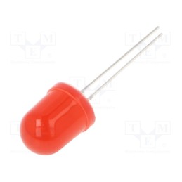 10 pcs : OSR5PAA134A-12V - LED, 10mm, red, 1120÷1560mcd, 30°, Front: convex, 12V, No.of term: 2