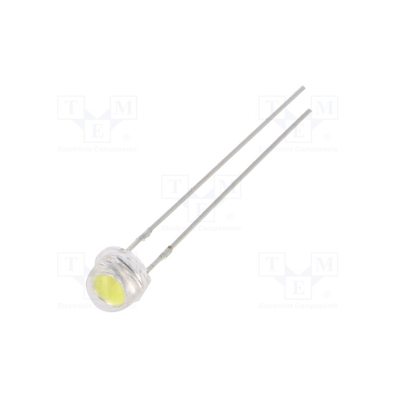 10 pcs : OSW49V5PA1A - LED, 4.8mm, white cold, 5800÷7000mcd, 100°, Front: convex, 7.8÷9.5V