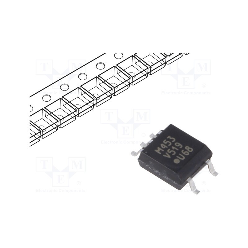 10 pcs : VOM453T - Optocoupler, SMD, Ch: 1, OUT: transistor, Uinsul: 3.75kV, Uce: 25V