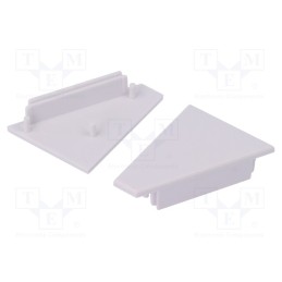 10 set : 98070001 -AS - Cap for LED profiles, white, 2pcs, ABS, CORNER27