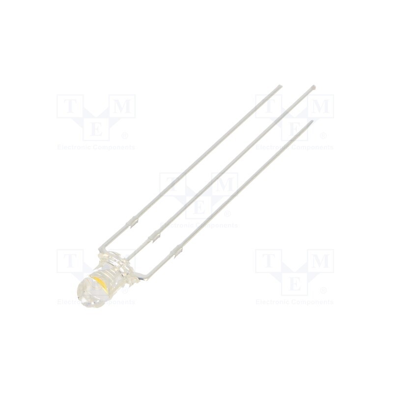 10 pcs : OSRMPA3131A - LED, 3mm, red/warm white, 30°, Front: convex, 2.1÷2.6/3.1÷3.6V