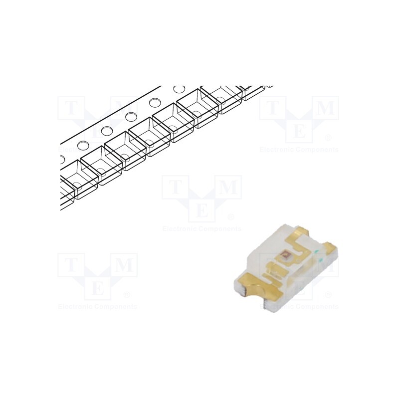 10 pcs : NTE30076 - LED, SMD, 1206, yellow, 30÷100mcd, 3.2x1.6mm, 140°, 2÷2.4V, 20mA