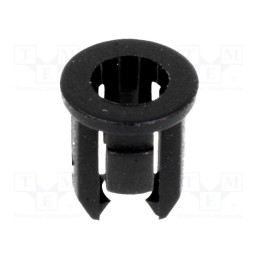 100 pcs : FIX-LED3-6 - LED holder, 3mm, one-piece, black, UL94V-2, L: 6.4mm, Mat: polyamide