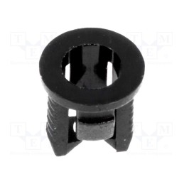 100 pcs : FIX-LED3-4 - LED holder, 3mm, one-piece, black, UL94V-2, L: 5.7mm, Mat: polyamide
