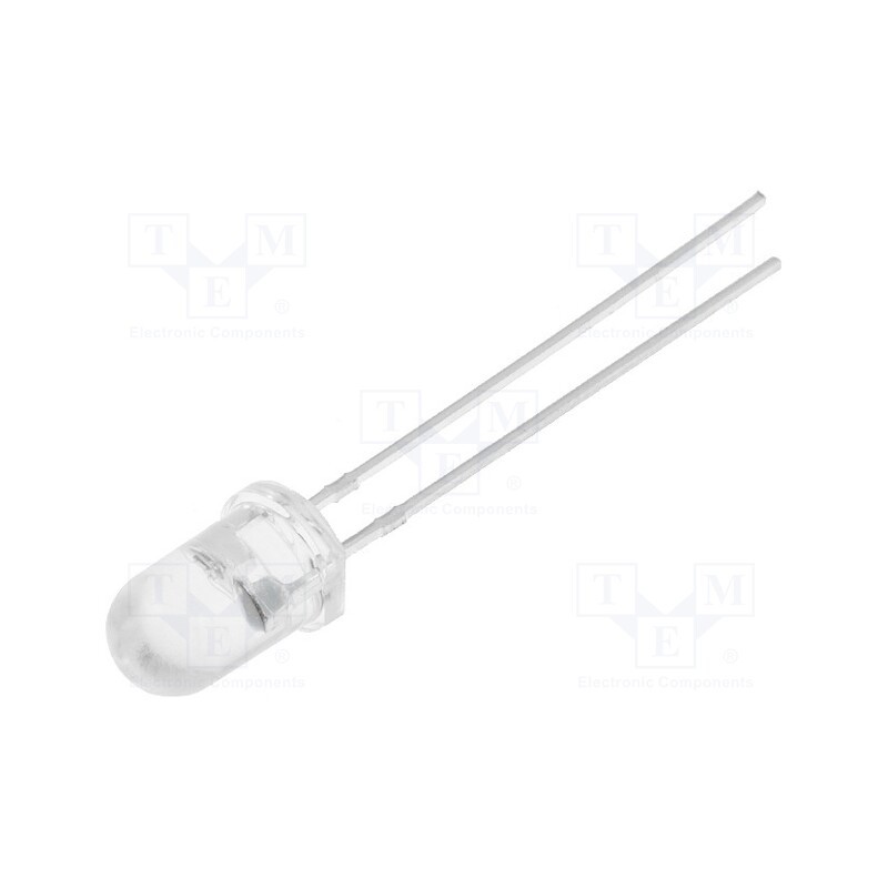 10 pcs : OSWC5131A - LED, 5mm, white warm, 3000mcd, 30°, Front: convex, 2.8÷4V