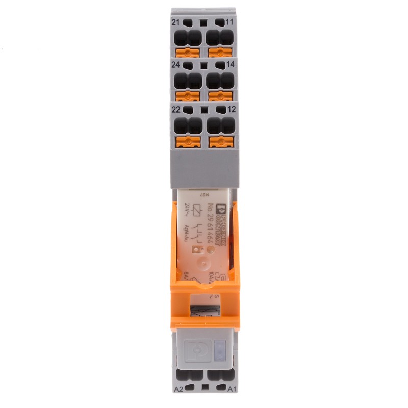 1 pcs - Phoenix Contact RIF Series Interface Relay, DIN Rail Mount, 24V ac Coil, DPDT, 2-Pole