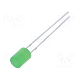 10 pcs : OSG5DA5GE4B - LED, 5mm, green, 750÷1120mcd, 140°, Front: flat, 2.9÷3.4V, 108mW