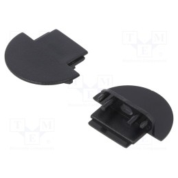 10 set : 76480002 -AS - Cap for LED profiles, black, 2pcs, ABS, GROOVE10