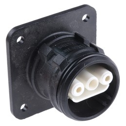 1 pcs - 3 Pole IP68 Rating Panel Mount Male IEC Connector Rated At 16A