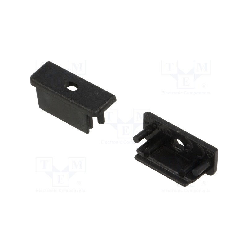 10 set : A2110002 -AS - Cap for LED profiles, black, 2pcs, ABS, with hole, SURFACE14
