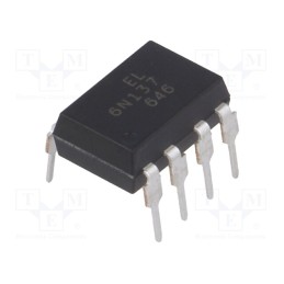10 pcs : 6N137 - Optocoupler, THT, Ch: 1, OUT: logic, 5kV, 10Mbps, DIP8, 6N137