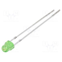 10 pcs : OSG5DA3VA3A - LED, 3mm, green, 1120÷1560mcd, 100°, Front: convex, 2.9÷3.4V, 102mW