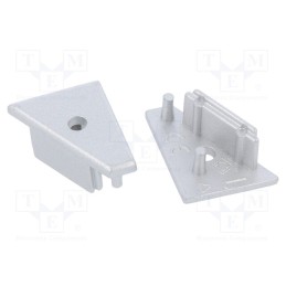 10 set : 83130040 -AS - Cap for LED profiles, silver, 2pcs, ABS, with hole, CORNER10