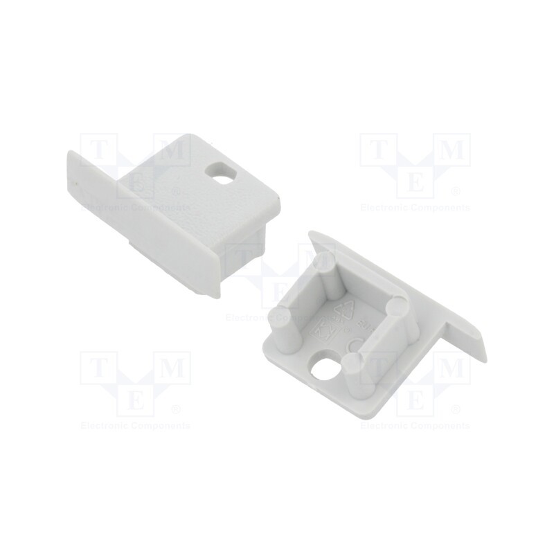 10 set : E3990022 -AS - Cap for LED profiles, grey, 2pcs, ABS, with hole, SMART-IN10