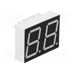 10 pcs : LDD080AUE-101A-01 - Display: LED, 7-segment, 20.32mm, 0.8', No.char: 2, red, 11.6mcd